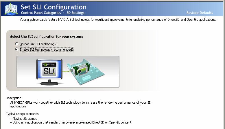 Select Set SLI configuration from under Performance.
