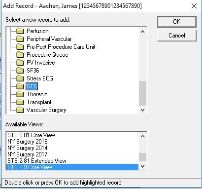 Apollo Data Entry Views Adding a Record When adding a new event record to a patient,
