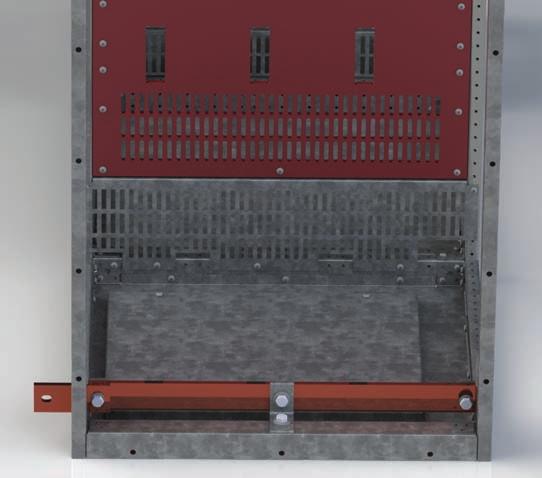 These barriers are standard if bus runback assemblies are present. Four-piece cable compartment barriers are also available to provide segregation between sections (standard for arc-resistant).