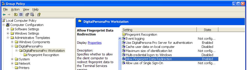 Chapter 5: Smart Card, Biometric, and Proximity Card Support Leostream Connect does not require any specific setup to the DigitalPersona Pro for Active Directory Workstation