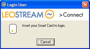 Leostream Connect Administrator s Guide Authenticating with Smart Cards If you authenticate using only a smart card, the Login User dialog appears as shown in the following figure.