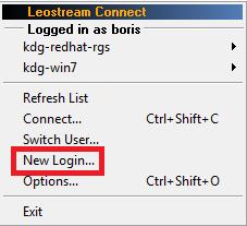 If you click Cancel on the Connect dialog, Leostream Connect continues to run and you remain logged into the Connection Broker, but you will not connect to any resources.