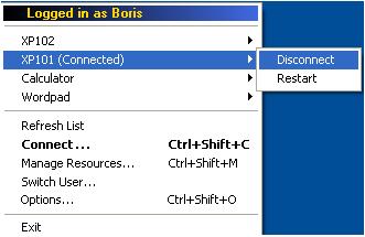 the Connection Broker, as follows: To connect to a particular desktop, select the name of the desktop and select Connect, as shown in the following figure.