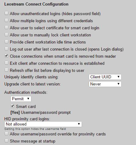 Chapter 2: Leostream Connect Settings Chapter 2: Leostream Connect Settings This chapter describes the Leostream Connect options on the Connection Broker > System > Settings page that allow you to