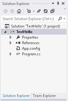 Solution Explorer displays the names of the files associated with the project, among other items.