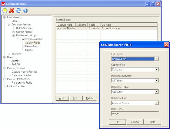Database Lookups Screens 7.9.2 Search Fields Screen Use this screen to identify search fields.