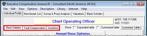 Each quarter, salary data stored in the XA databases is compiled for the "Data as of" date shown in the bottom left hand corner of the main/top window: The "Data as of" date is always the same as the