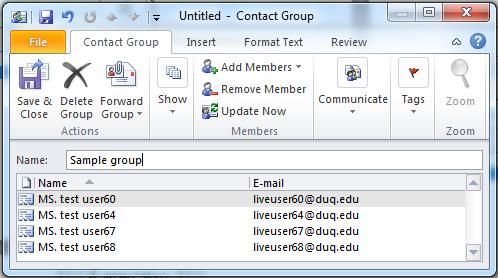 Now, choose a name for your group, for example Sample group.