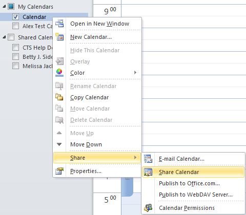 Sharing a Calendar with View Only Access Using Microsoft Outlook Calendaring Calendars shared by email arrive in the recipient s Inbox as email messages.