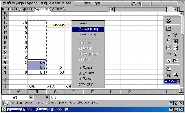 Excel Simulations - 6 [] Use the growth trend function on variable one 4 R 5 []