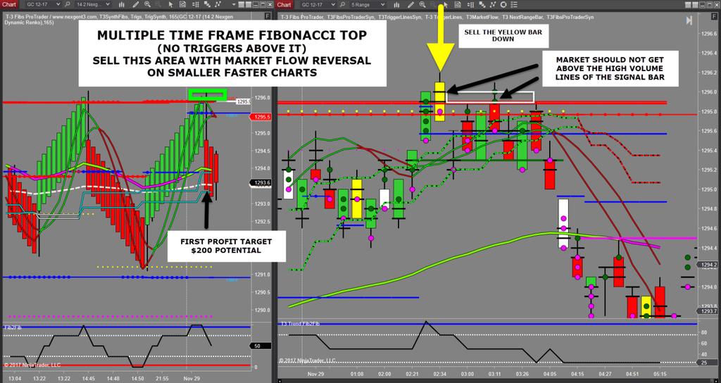 Synthetic Fibonacci Support and Resistance that Support and Resistance Generated on one chart that is placed on a smaller chart.