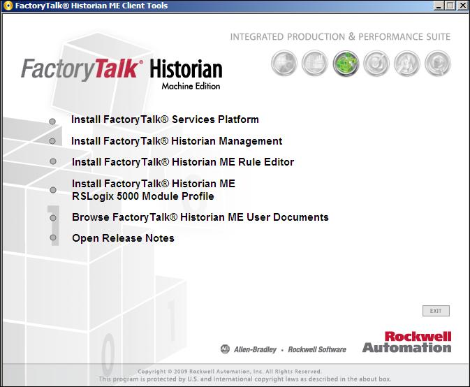 INSTALLING FACTORYTALK HISTORIAN ME COMPONENTS Insert the CD into your computer s CD drive.