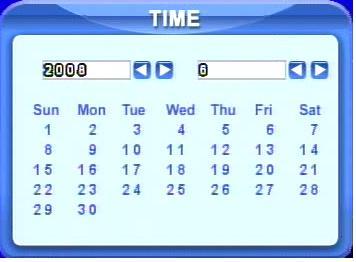 Time search: STEP1 Enter Search configuration, select Time search. A window will appear as Fig 3.14 Calendar Search.