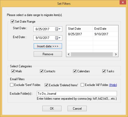 22 Figure 4.15 Specifying Filtering Criteria Step 8: Kernel Office 365 Migrator for Lotus Notes software displays the Saving Mode Selection window.