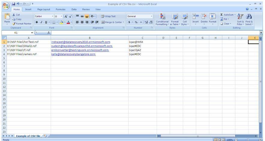25 Example of CSV file is shown below: Figure 4.20 Example of CSV file Restrictions of CSV File: File Path: 1.