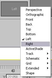 10. In the Viewport Configuration dialog, click in the Left viewport. In the menu that appears, choose the Right option to change the viewport to a right-hand view.