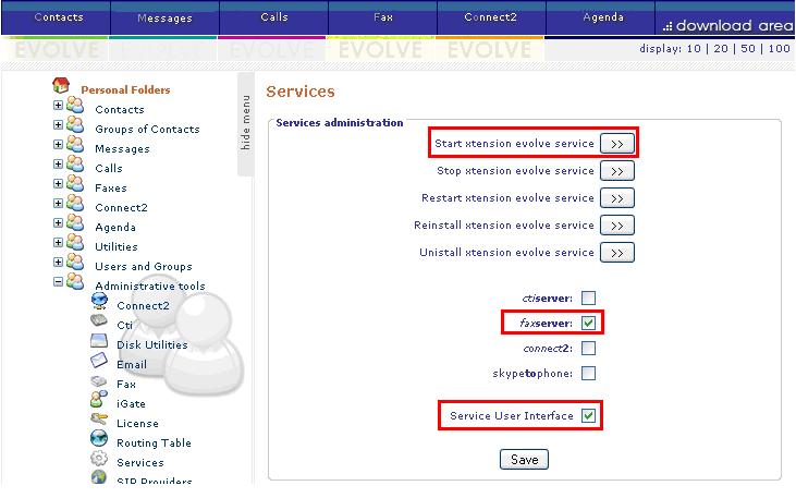 5.7. Start Service Navigate to Administrative tools Services, check the faxserver box, and