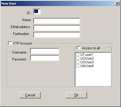 Enter the user properties of the new user. For every user there is an option to create an FTP account for the user.