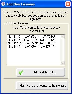 Nakon što je NLM Monitor otvoren spojiti će se s NLM Serverom i zatražiti dovršenje registracije. Odaberite OK i NLM Server forma za registraciju će se pojaviti.