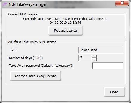 Kako dobiti Take-Away licencu Osim što je moguće raditi dok ste spojeni na NLS Server, moguće je i kreirati licencu koja vam omogućava da ne morate biti spojeni na NLM Server.