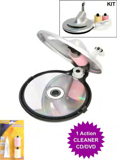 Blank Media and Cleaners CD & DVD DISC SURFACE REPAIRER HAND OPERATED CLEANING DEVICE Insert scratched disc, Apply the special fluid Close and turn the handle!