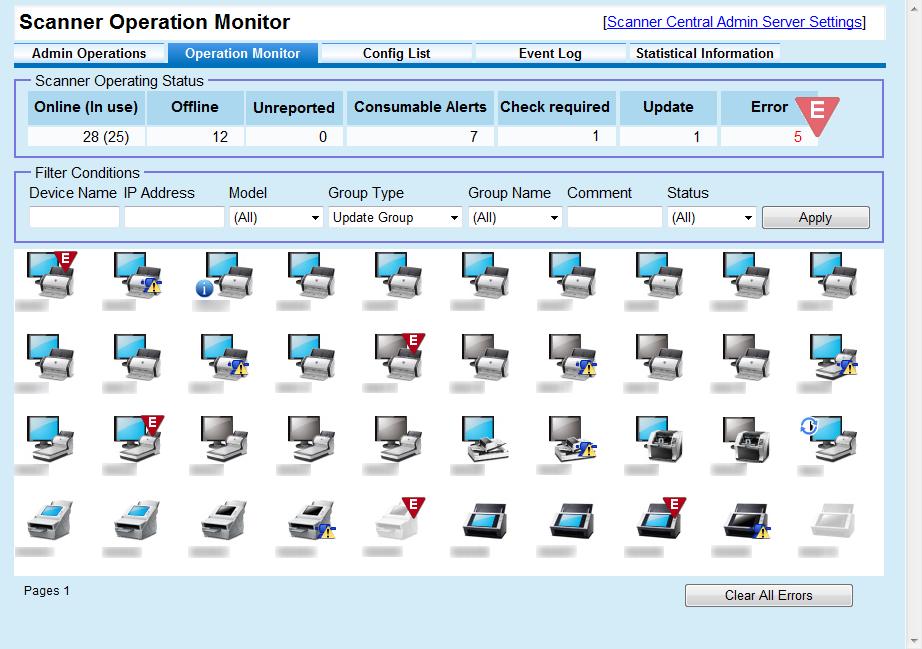 Chapter 3 Server 3.8 Registering the Scanners Scanners can be registered in the Scanner Server by linking them to the Scanner Server. 1 Configure a scanner so that it can link to the Scanner Server.