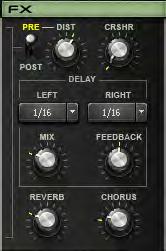 Effects DIST controls the amount of distortion effect. Distortion is applied per voice, eliminating IMD (inter-modulation distortion.