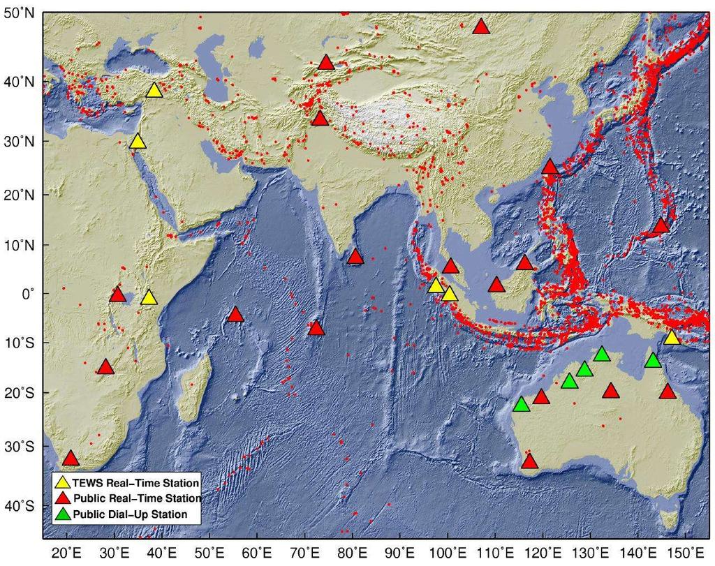 Preliminary GITEWS Real-Time Earthquake Monitoring Present Virtual