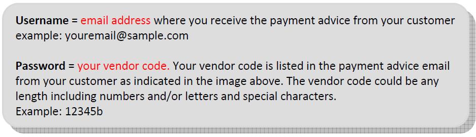 Sample Payment Advice Email: Step 2: Accessing the virtual card account information Select Click here to obtain Credit Card