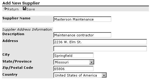 New - All Suppliers You may create a new supplier account bypassing the supplier registration process.