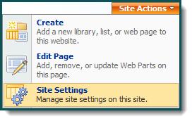 Using Internet Explorer, browse to the site where the sample workflows are to be made available.