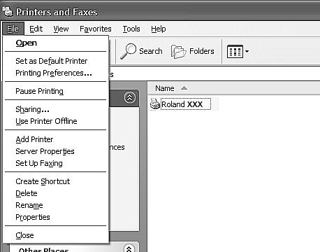Windows XP From the [Start] menu, click [Control Panel]. Click [Printers and Other Hardware], then click [Printers and Faxes].
