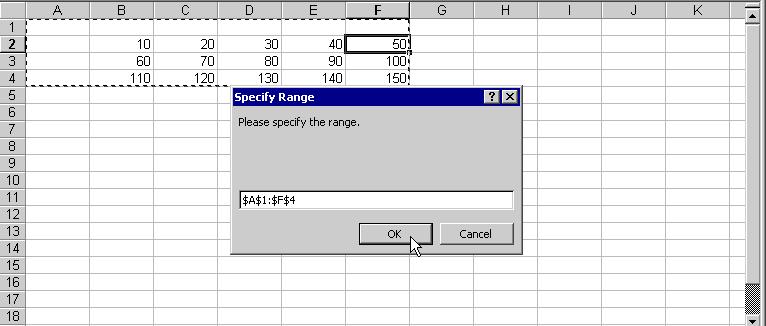 .1.9 Saving a Network Project File" mentioned later. 6) Click the cell range specify button of [Target Cell Range].