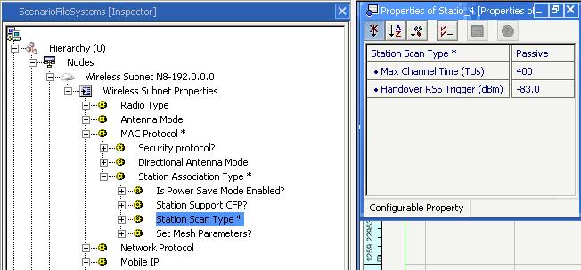 In the Configurable Property window, configure the parameters as shown in Figure 15. FIGURE 15. Setting Station Scan Parameters for a Subnet 8.