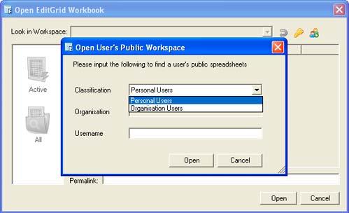 Select a classification and fill in the corresponding data to find that user's public workspace 8.