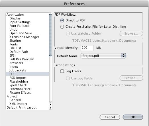 QuarkXPress 7, 8, and 9 Users * It is recommened to export as PDF Preferences Open the QuarkXPress preferences Verify in PDF preferences that PDF Workflow is set to Direct to PDF PDF Preferences Load