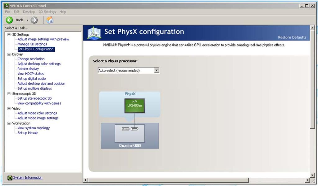 8. Set the PhysX device configuration 9.
