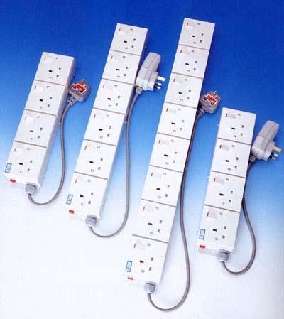 Power Distribution Units with 13A Switched Sockets Power Distribution Units suitable for bench, wall or floor mounting. terminated with a M6 earth tag Red mains on neon.