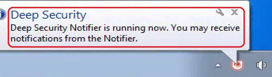 Once installed, the Notifier displays a bubble upon first login.