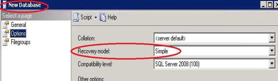 In SQL Server Management Studio, create a new database, and make sure