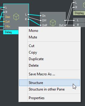 An Introduction to Building Navigating the Structure View 1. Right-click on a Macro to open the menu. 2. Click on the Structure option.