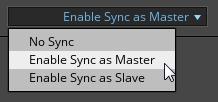 To change the OSC Sync setting: 1. Click on the dropdown menu. 2.