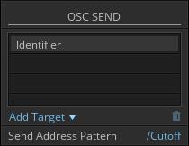 Controlling REAKTOR with MIDI and OSC Connect Properties OSC Send The OSC SEND Properties The OSC SEND section works in a different manner when compared to the OSC RECEIVE section.