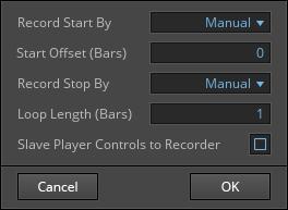 The Player and Recorder The Recorder 6.2.2 Recorder Settings You can access the Recorder's settings by pressing the Recorder Settings button (the cog/ gear icon).