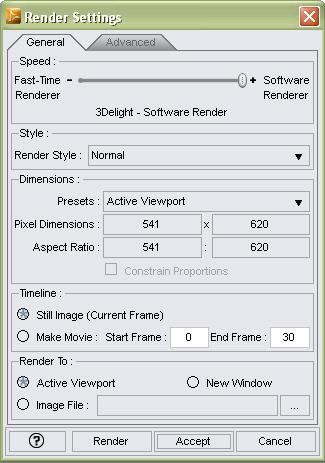Render Settings The most important thing to know about the Viewport, is that it resizes itself when you are performing different activities or hide/show different panels.