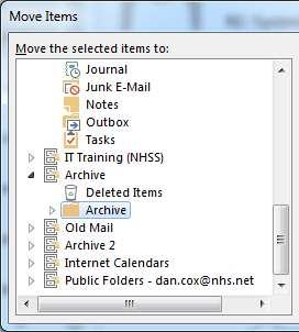 Step 4: Transferring your E-Mails and Contacts to NHS.net or your Archive This is a good time to do some housekeeping on your Email and contacts, and delete any that you don t need.
