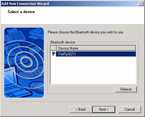 The software will begin searching for Bluetooth devices.