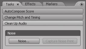 78 LESSON 4 Repairing and Adjusting Audio Clips Removing noise You will now be using the noise print you ve just created to cancel out the noise present throughout the file.