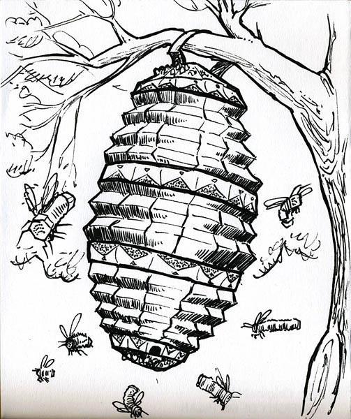 The Sweet Bees-ness of Honeycomb Image: Wentzel, L. (2014), Musical Animals: Concertina Beehive. An idea for Ypsilanti s Honeybee Festival.