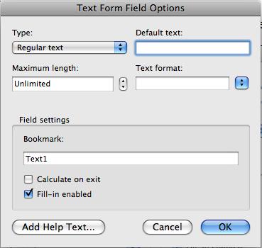 To easily identify your text field within your form, shade it gray by clicking on the Form Field Shading button.
